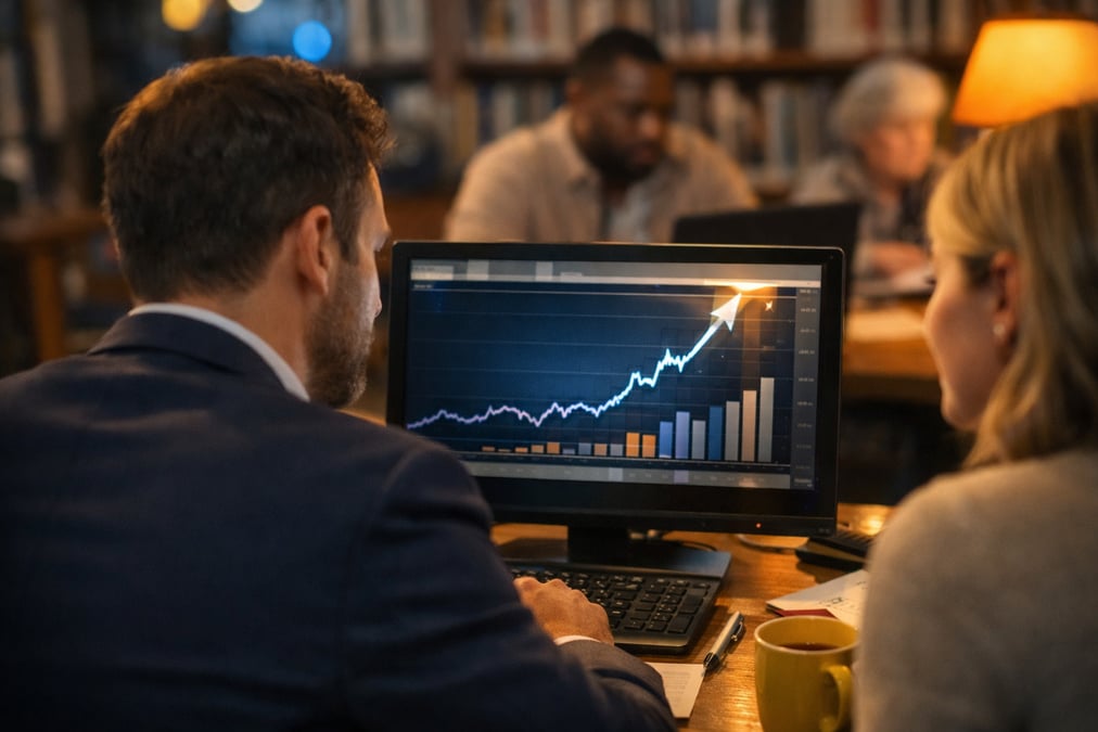 Woman checking employment data on her phone while sitting in a coworking space