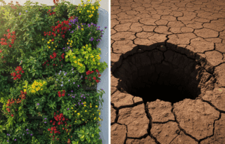 A stark contrast visualization showing the 